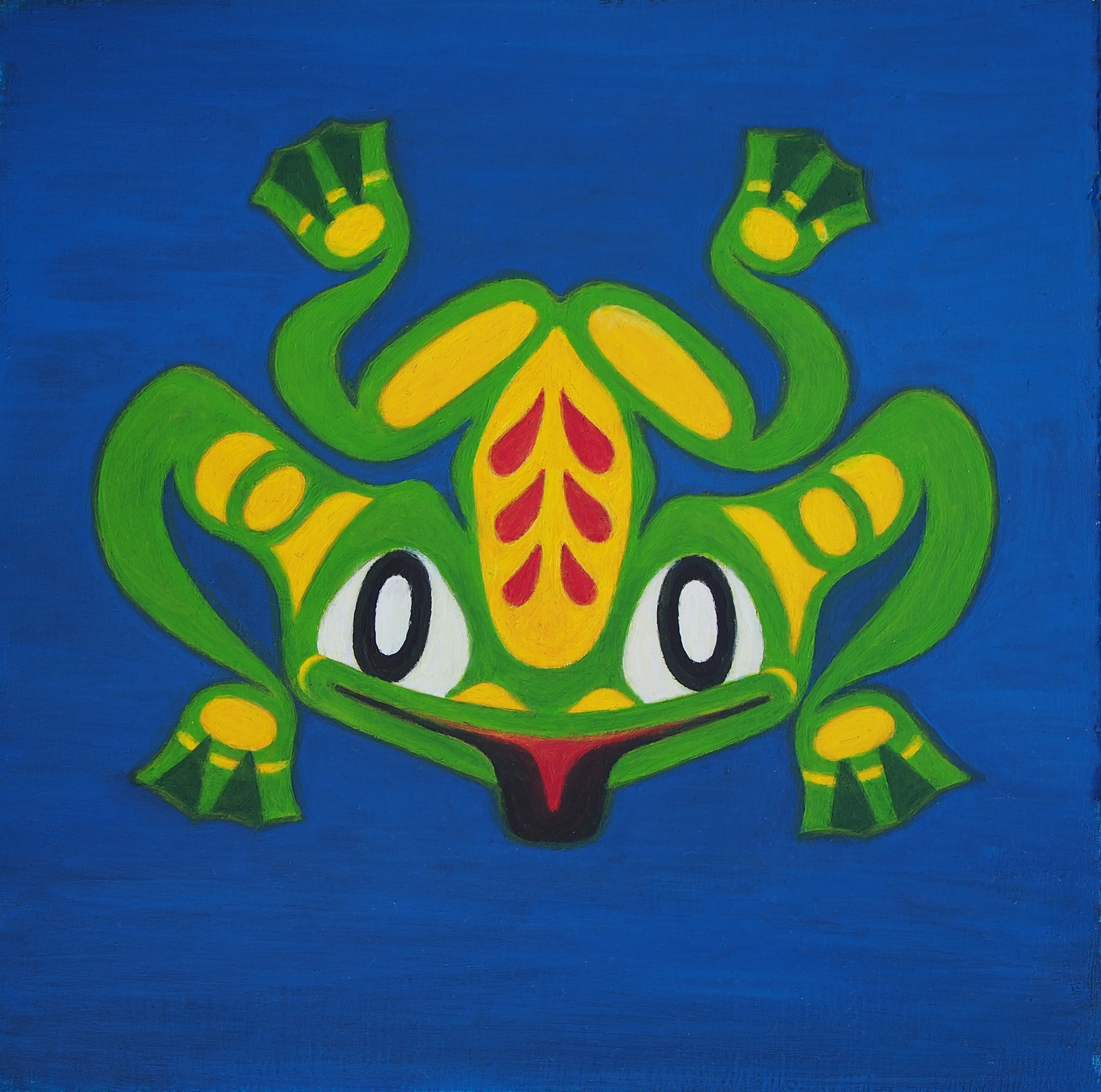 Totem Frog, Acrylic on Wood