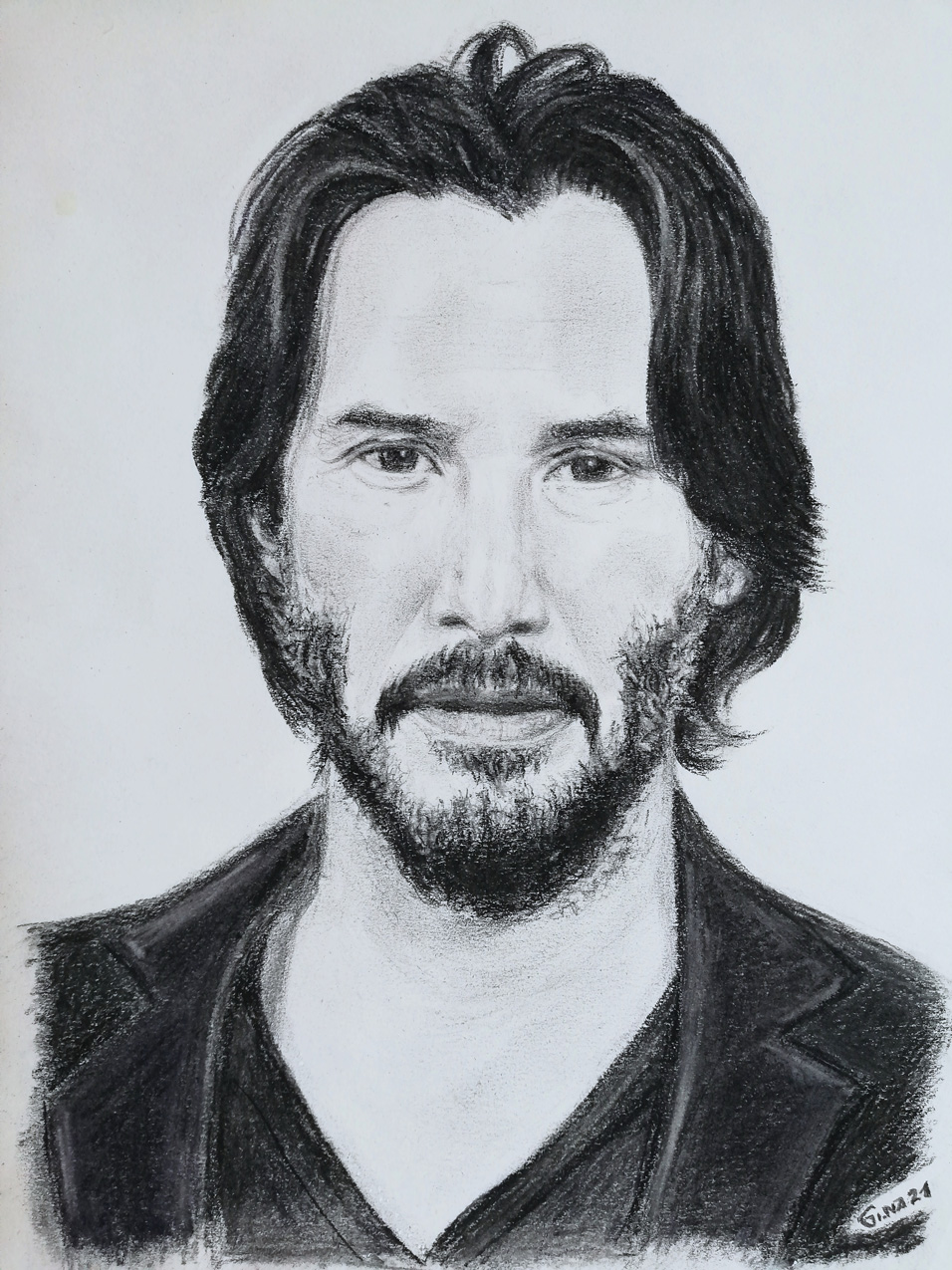 Portrait Keanu Reeves by Gina Janosch